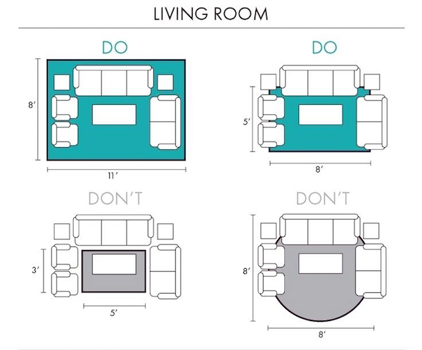 living room rug configuration