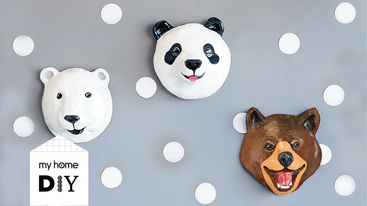 เปเปอร์มาเช่ หัวสัตว์ติดผนัง งาน DIY น่ารักๆ ! my home