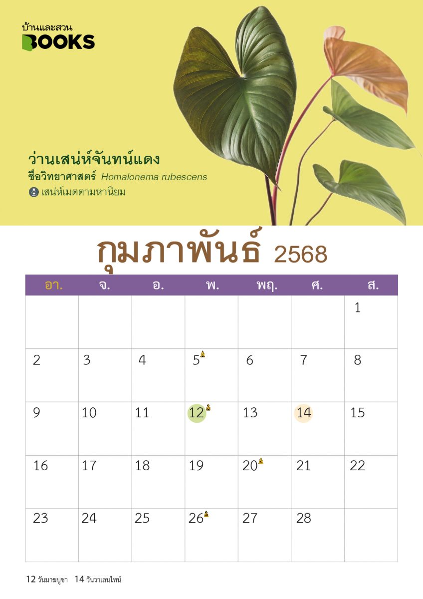 ปฏิทินไม้มงคล ปี 2568